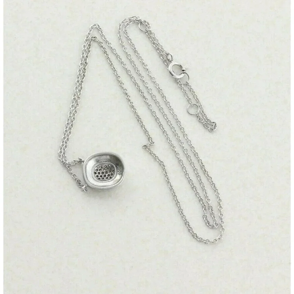 Sterling Silver CZ  Necklace 16 to 18 inch chain Adjustable - Picture 8 of 8